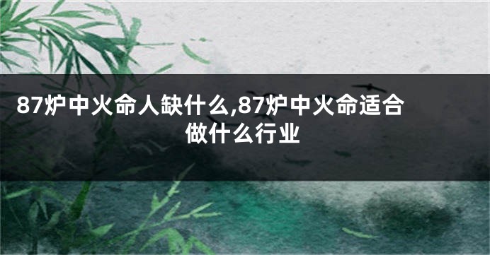 87炉中火命人缺什么,87炉中火命适合做什么行业