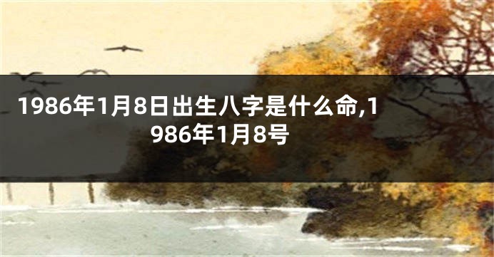 1986年1月8日出生八字是什么命,1986年1月8号