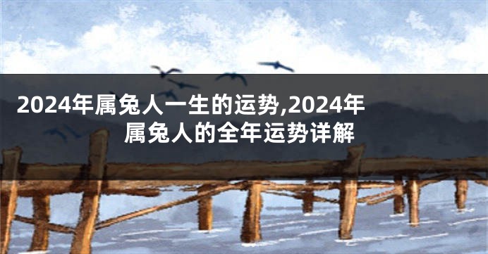 2024年属兔人一生的运势,2024年属兔人的全年运势详解