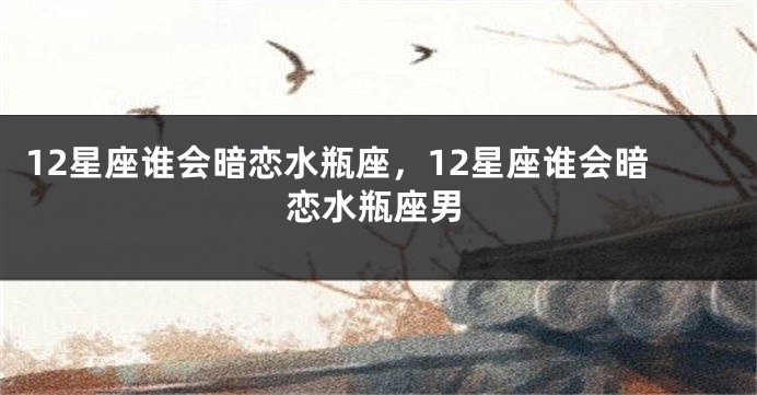 12星座谁会暗恋水瓶座，12星座谁会暗恋水瓶座男