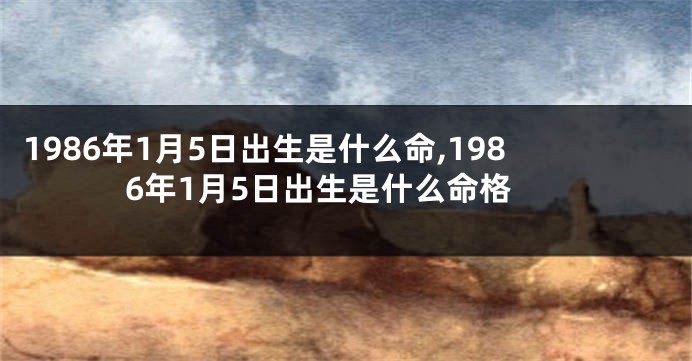 1986年1月5日出生是什么命,1986年1月5日出生是什么命格