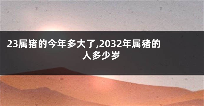 23属猪的今年多大了,2032年属猪的人多少岁