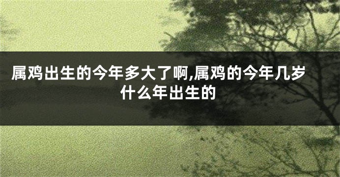 属鸡出生的今年多大了啊,属鸡的今年几岁什么年出生的