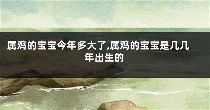 属鸡的宝宝今年多大了,属鸡的宝宝是几几年出生的