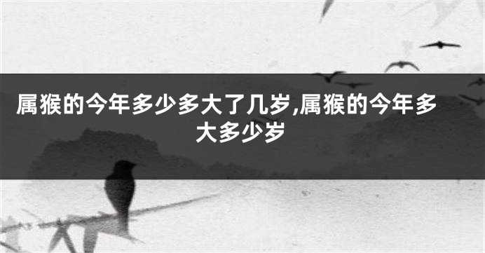 属猴的今年多少多大了几岁,属猴的今年多大多少岁