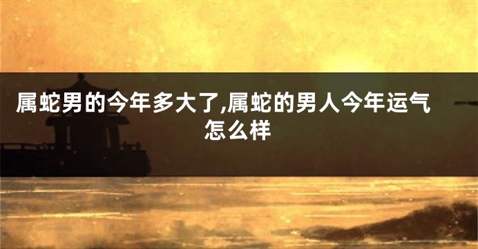 属蛇男的今年多大了,属蛇的男人今年运气怎么样