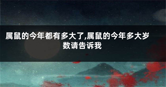 属鼠的今年都有多大了,属鼠的今年多大岁数请告诉我