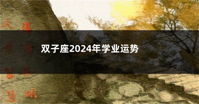 双子座2024年学业运势