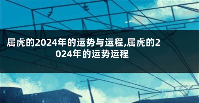 属虎的2024年的运势与运程,属虎的2024年的运势运程